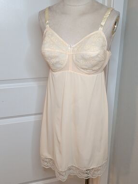 Vintage 50s 60s Bestform Lace-Trim Slip Dress Pinup Style Rockabilly SZ 38B